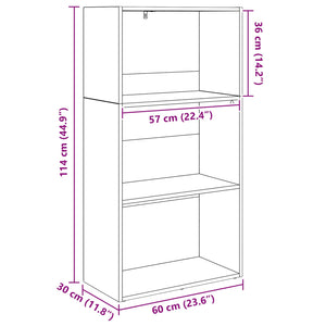 Bücherregal Schwarz Eiche 60x114 cm