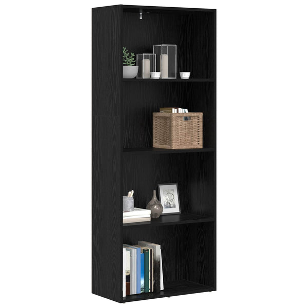 Freistehendes Bücherregal, Schwarz Eiche, 60x30x151,5 cm