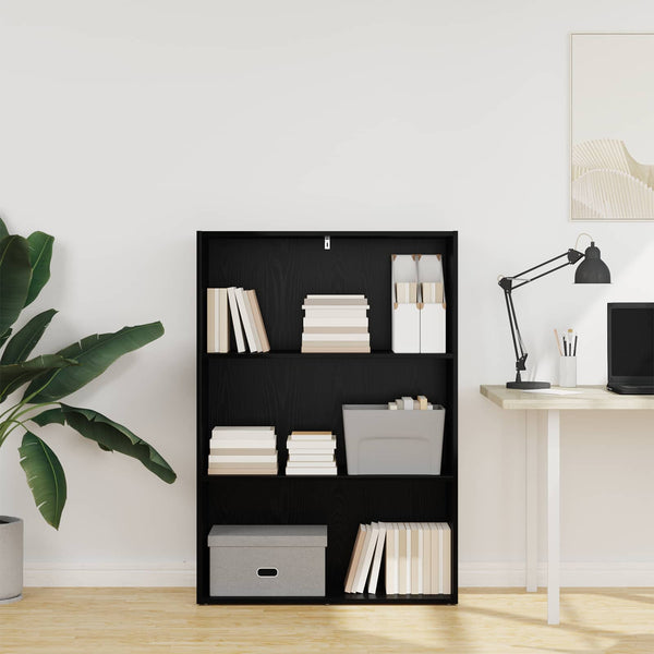 Bücherregal Schwarz Eichen-Optik