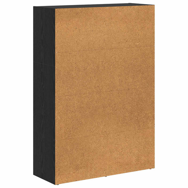 Bücherregal Schwarz Eichen-Optik