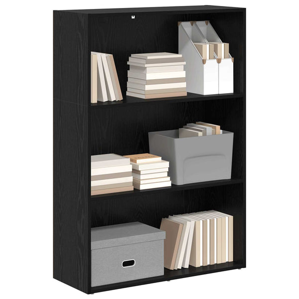 Bücherregal Schwarz Eichen-Optik