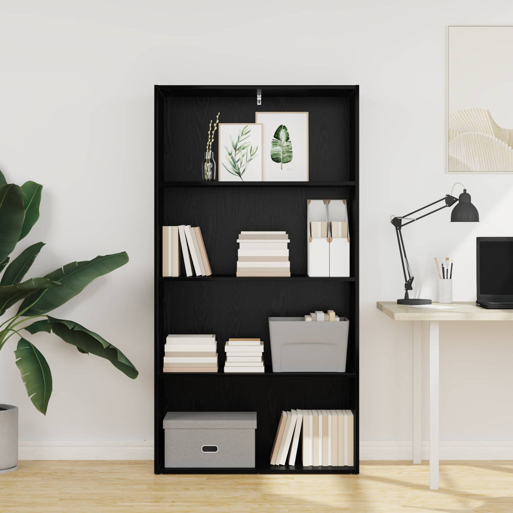 Freistehendes Bücherregal Schwarz Eiche 80x30x152cm