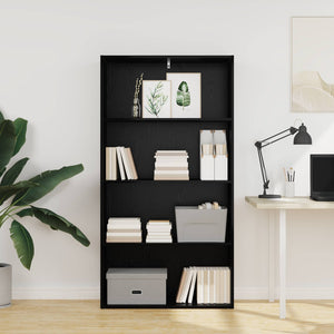 Freistehendes Bücherregal Schwarz Eiche 80x30x152cm