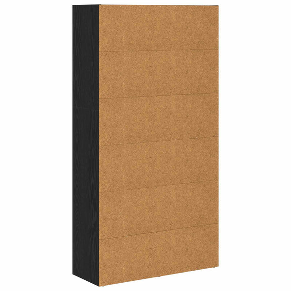 Freistehendes Bücherregal Schwarz Eiche 80x30x152cm