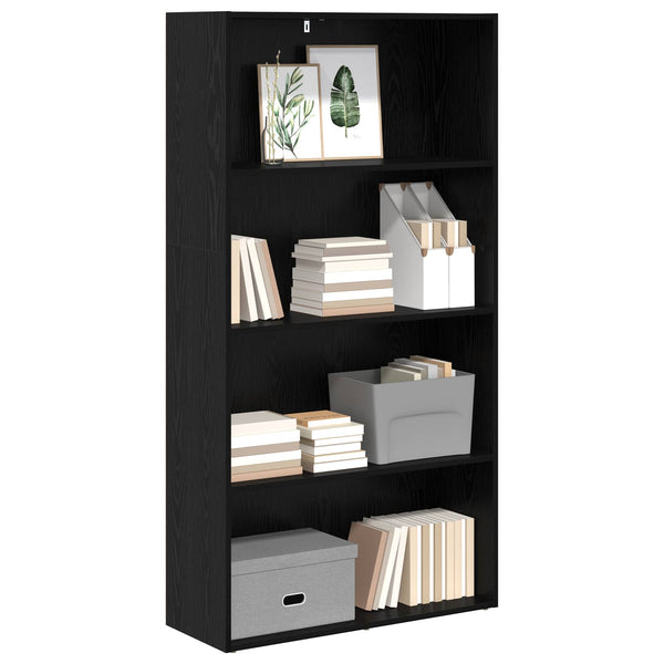 Freistehendes Bücherregal Schwarz Eiche 80x30x152cm