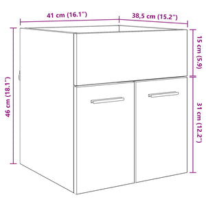 Waschbeckenunterschrank Schwarz Eichen-Optik 41cm