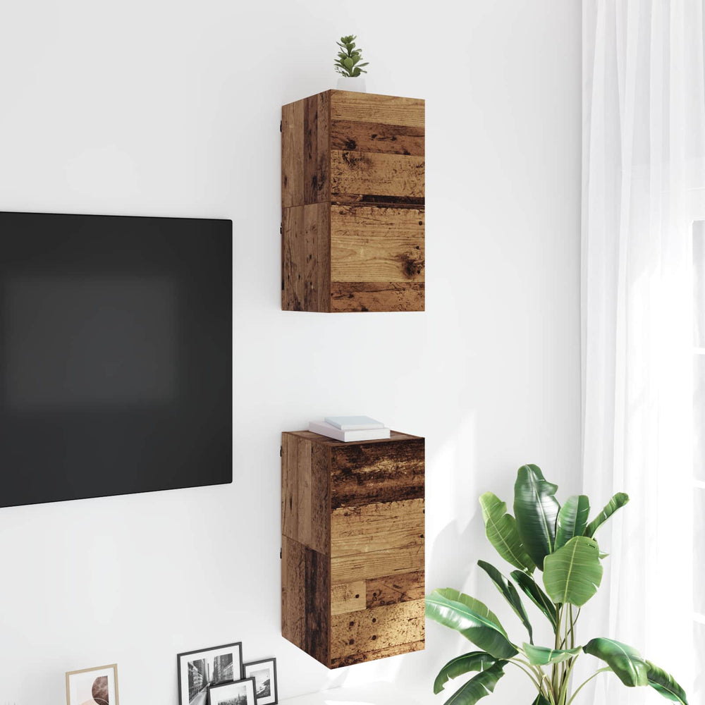 Wandmontiertes TV-Regal Altholz 30,5 cm