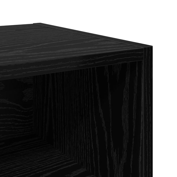 Bettschrank 2er Set, Schwarz Eichenoptik