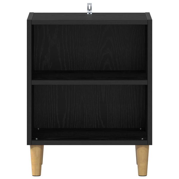 Bettschrank 2er Set, Schwarz Eichenoptik