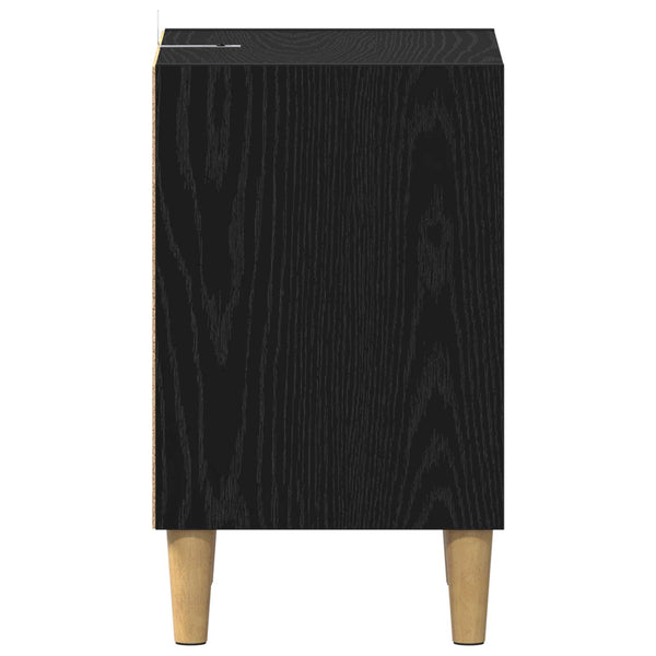 Bettschrank 2er Set, Schwarz Eichenoptik
