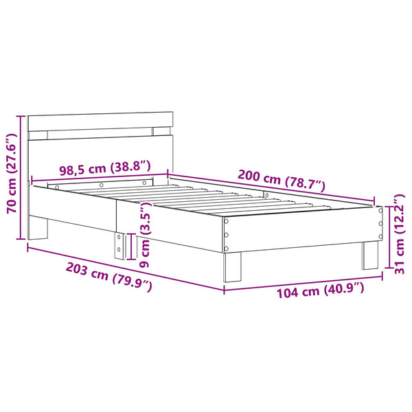 Bettrahmen Altholz 98,5x200 cm