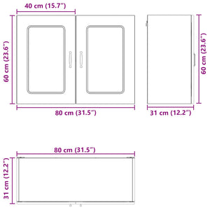 Küchenschrank Kalmar Schwarz Eiche 80cm