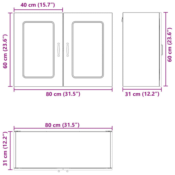 Küchenschrank Kalmar Schwarz Eiche 80cm