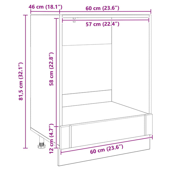 Küchenschrank Lucca Schwarze Eiche 60 cm