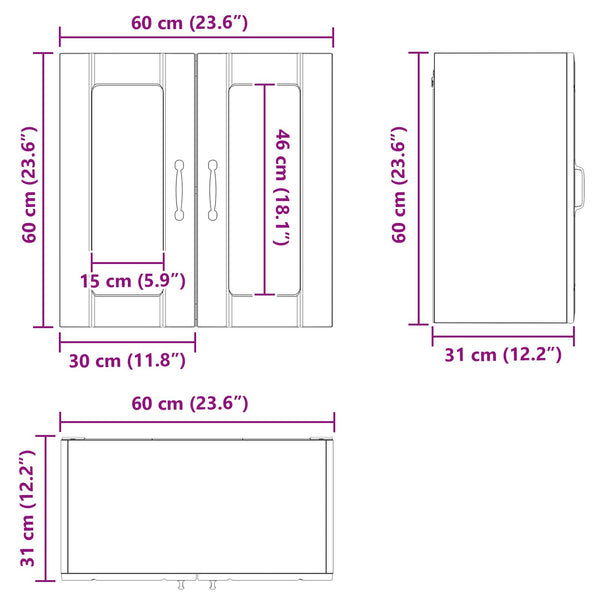 Küchenschrank Lucca Schwarze Eiche 60 cm