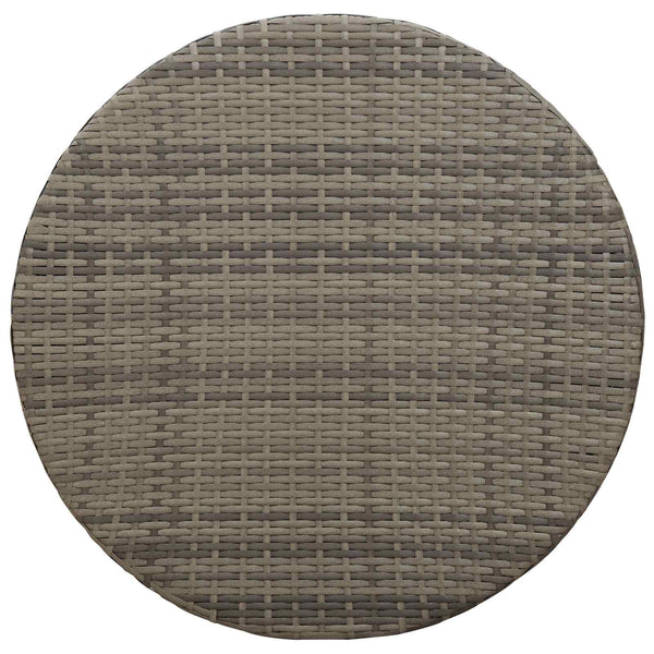 Grauer Outdoor Couchtisch Poly-Rattan Ø 68cm