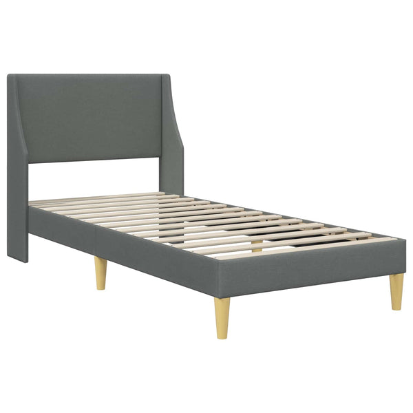 Bettrahmen Dunkelgrau 90x200 cm mit Kopfteil