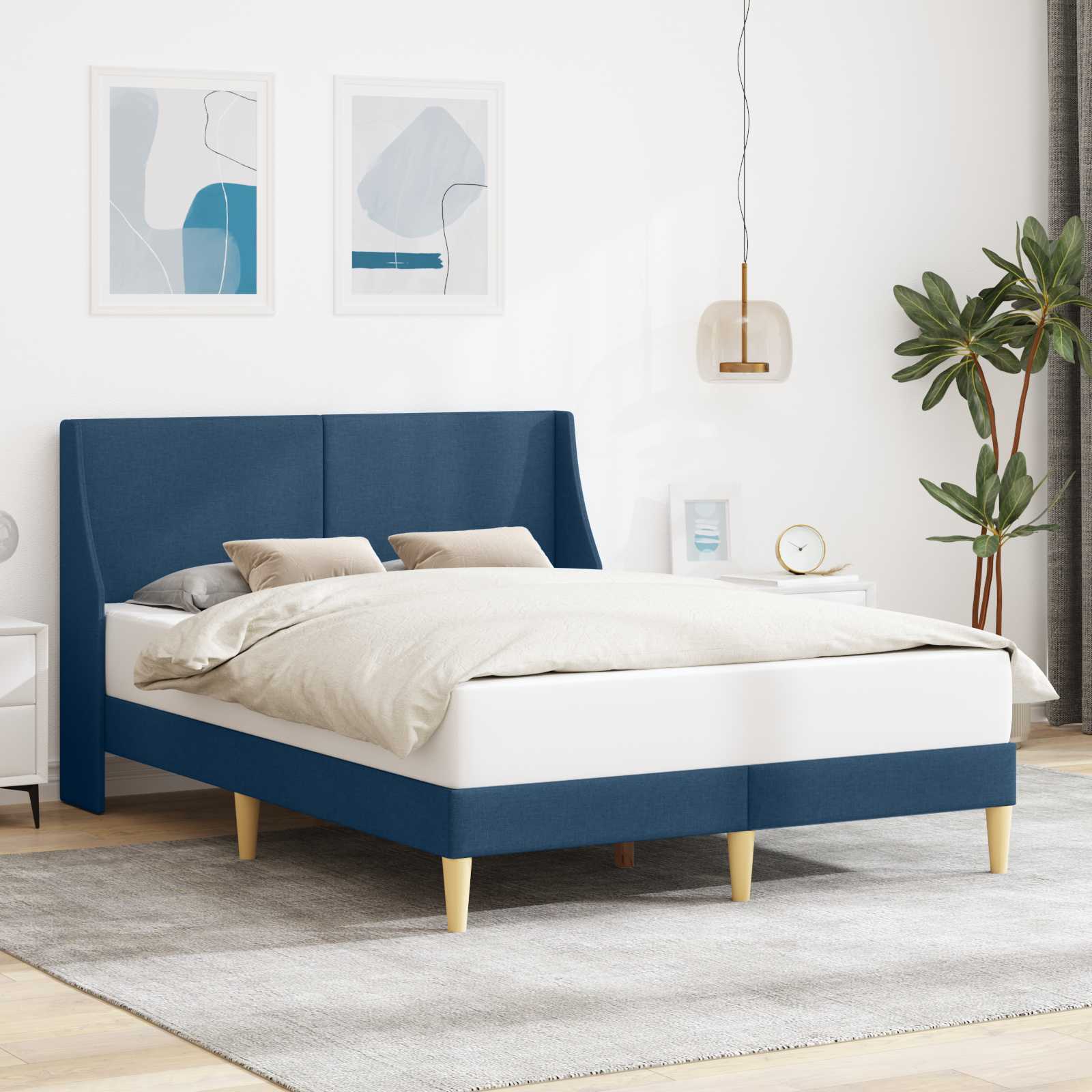 Bettrahmen Blau 120x190 cm mit Kopfteil