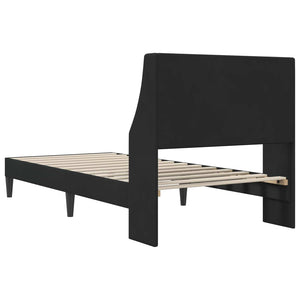 Schwarzer Samt Bettrahmen 80x200 cm mit Kopfteil