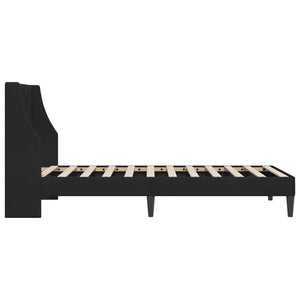Schwarzer Samt Bettrahmen 80x200 cm mit Kopfteil