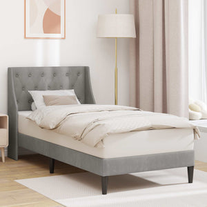 vidaXL Cadre de lit avec tête de lit Gris clair 90 x 190 cm Velours