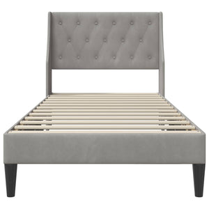 vidaXL Cadre de lit avec tête de lit Gris clair 90 x 190 cm Velours