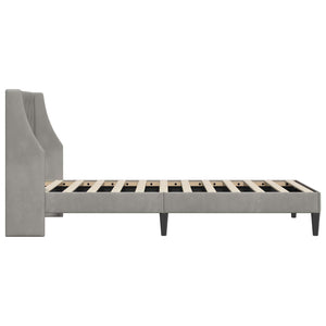vidaXL Cadre de lit avec tête de lit Gris clair 90 x 190 cm Velours