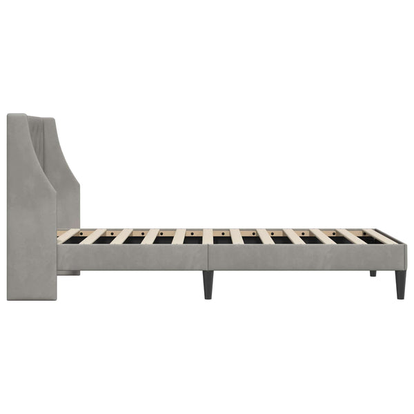 vidaXL Cadre de lit avec tête de lit Gris clair 90 x 190 cm Velours