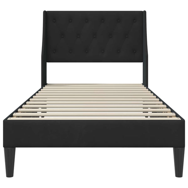 Schwarzes Samt Bettgestell 100x200 cm