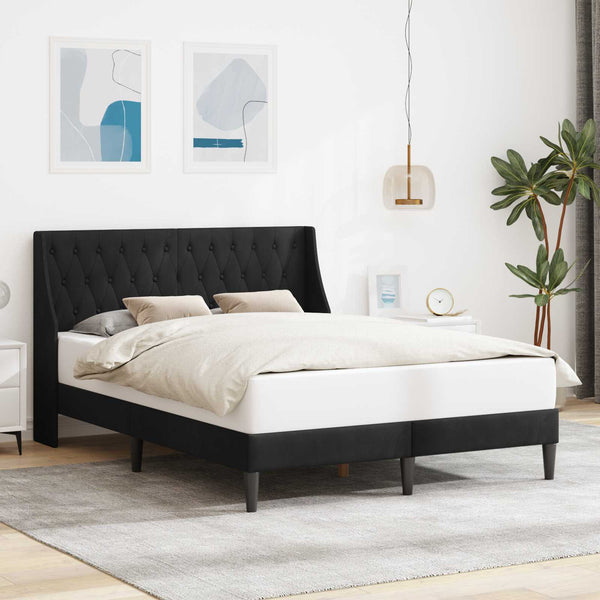 Schwarzes Samt Bettgestell 120x190 cm