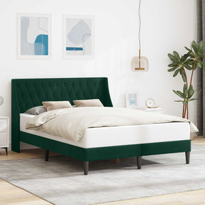 Dunkelgrünes Samt Bett 140x200 cm mit Kopfteil