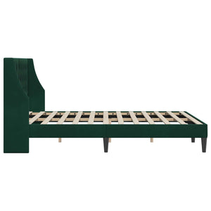 Dunkelgrünes Samt Bett 140x200 cm mit Kopfteil