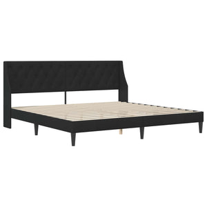 Schwarzes Samt Bettgestell mit Kopfteil 180x200