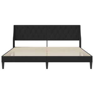 Schwarzes Samt Bettgestell mit Kopfteil 180x200