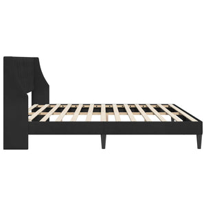 Schwarzes Samt Bettgestell mit Kopfteil 180x200