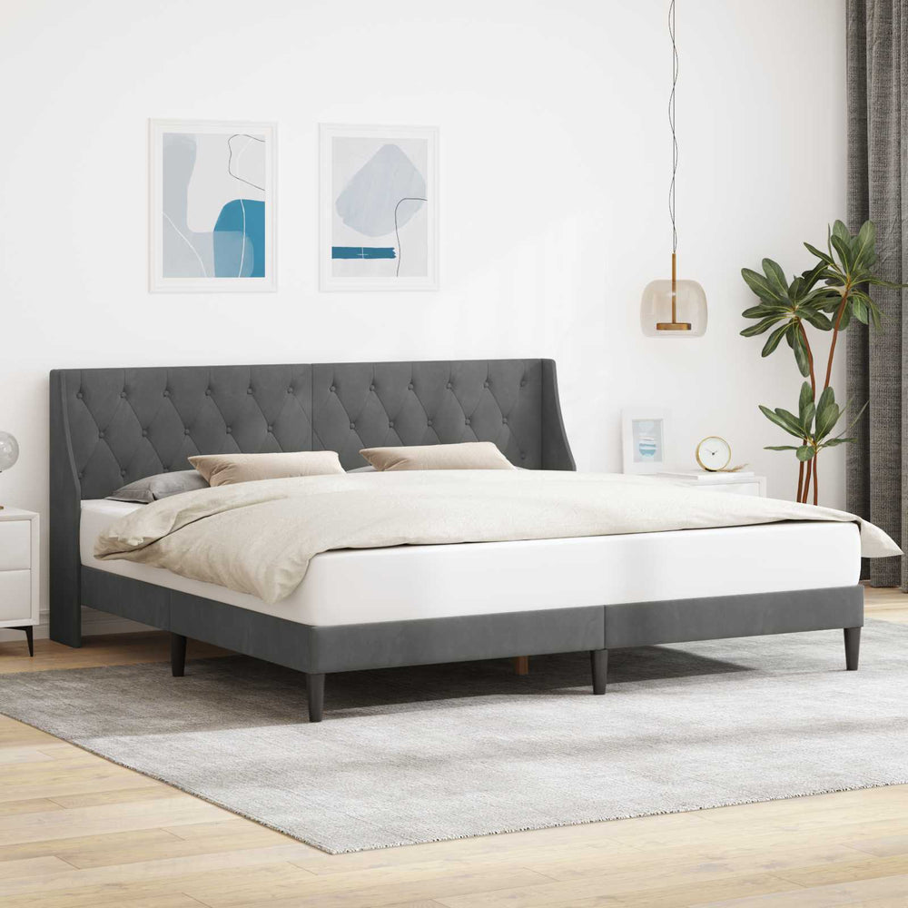 Bettrahmen Samt Dunkelgrau 200x200 cm