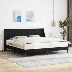 vidaXL Cadre de lit avec tête de lit Noir 200 x 200 cm Velours