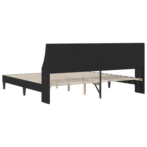 vidaXL Cadre de lit avec tête de lit Noir 200 x 200 cm Velours