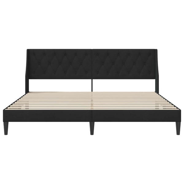 vidaXL Cadre de lit avec tête de lit Noir 200 x 200 cm Velours