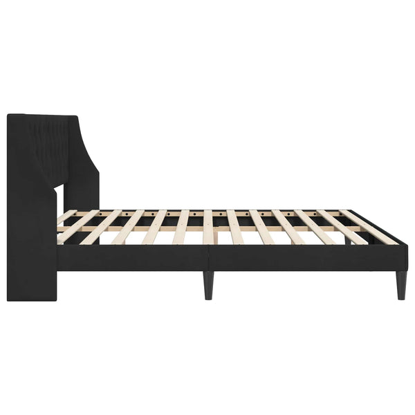 vidaXL Cadre de lit avec tête de lit Noir 200 x 200 cm Velours
