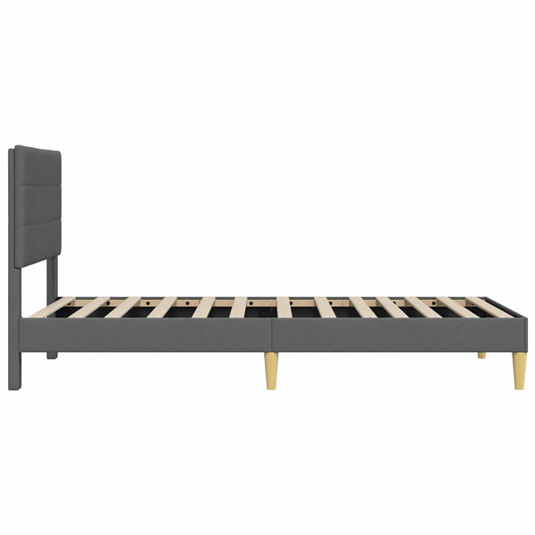 Bettrahmen mit Kopfteil Dunkelgrau 90x190 cm