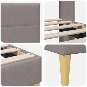 Bettrahmen Taupe 90x190 cm mit Kopfteil