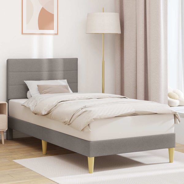 Bettrahmen Taupe 90x190 cm mit Kopfteil