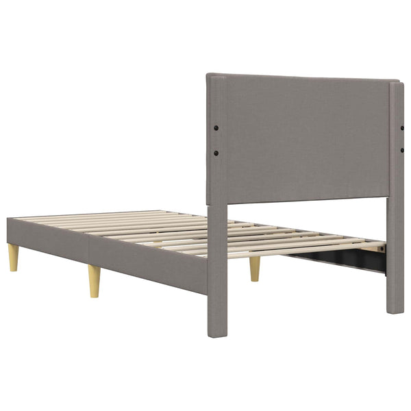 Bettrahmen Taupe 90x190 cm mit Kopfteil