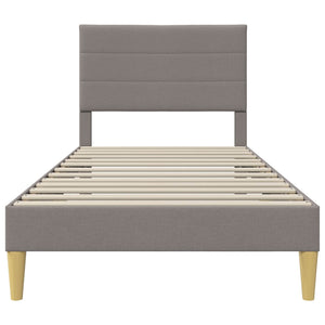 Bettrahmen Taupe 90x190 cm mit Kopfteil