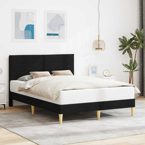 Schwarzes Stoff-Bettgestell 140x190 cm