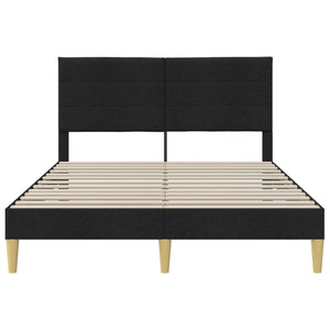 Schwarzes Stoff-Bettgestell 140x190 cm