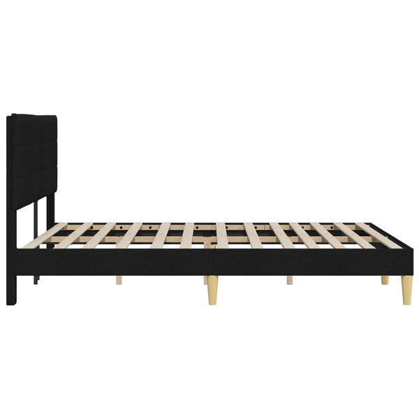 Bettrahmen Schwarz 160x200 cm Stoffbezug