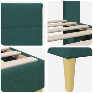 Dunkelgrünes Stoff-Bettgestell 160x200 cm