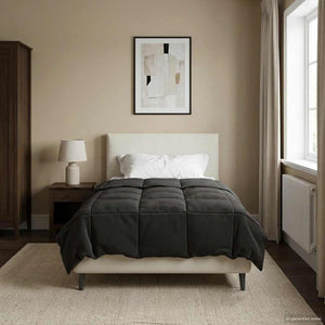 vidaXL Couverture d'été matelassée anthracite 155 x 200 cm Microfibre